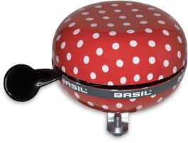 Sonnette vélo Basil Ding Dong 80 mm Polkadot red/blanc